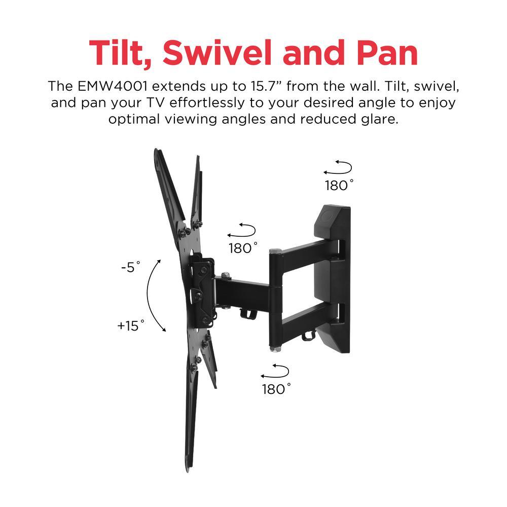 Full Motion Articulating Tilt/Swivel Universal Wall Mount for 17 in. - 55 in. TVs with HDMI Cable - Super Arbor