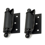 1-1/2 in. x 2-3/4 in. Solid Brass Adjustable Half Surface Screen Door Hinge with Ball Finials in Matte Black(1-Pair) - Super Arbor