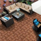 Topeakmart 12''x12''Interlocking Wood Flooring Tiles Indoor & Outdoor for Patio Garden Deck Poolside Pack of 27 Natural Wood