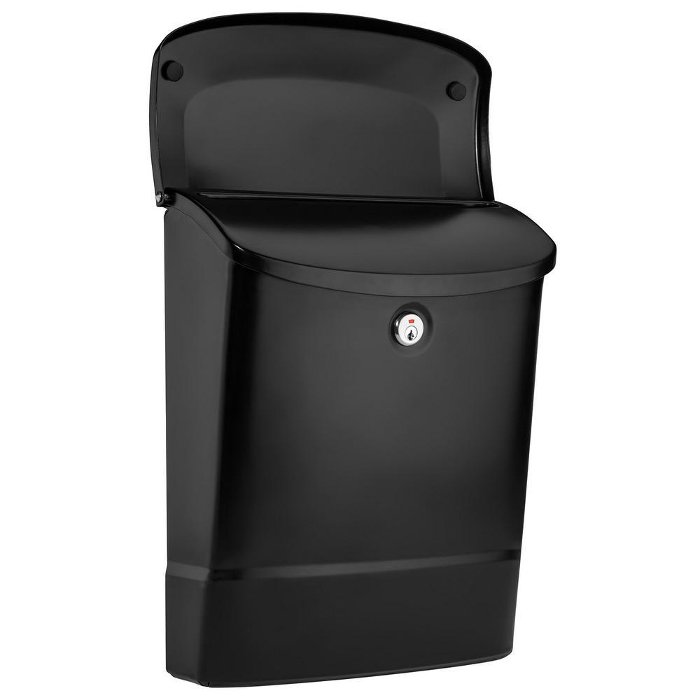 Parkside Locking Wall Mount Mailbox in Black - Super Arbor