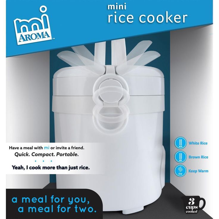 3-Cup White Mini Rice Cooker with Non-Stick Cooking Pot