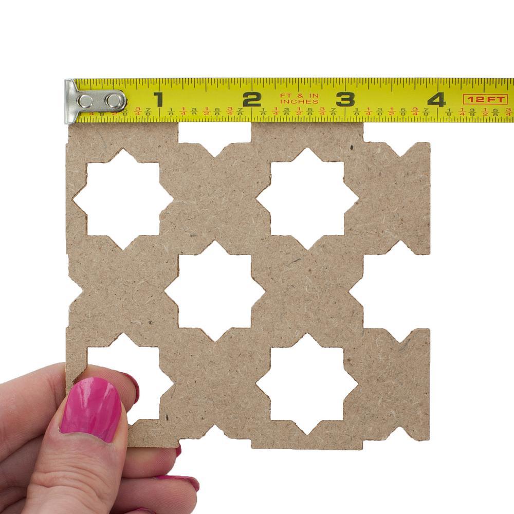 72 in. x 24 in. x 1/8 in. Unfinished Star Decorative Perforated Paintable MDF Screening Panel Insert - Super Arbor