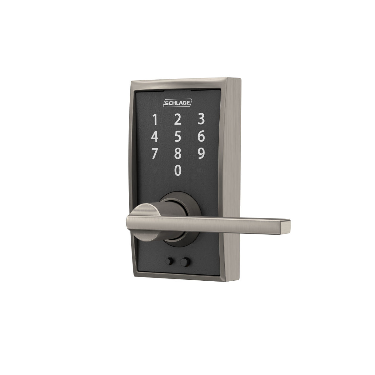 Schlage Century Touch Electronic Door Lock Deadbolt and Latitude Lever, Matte Black