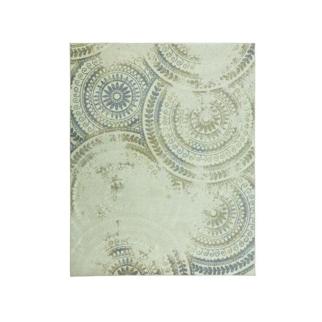 Spiral Medallion Cool Gray Tones 8 ft. x 10 ft. Area Rug - Super Arbor