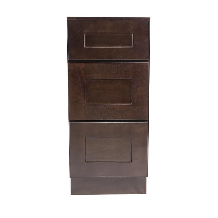 Brookings Plywood Ready to Assemble Shaker 15x34.5x24 in. 3-Drawer Base Kitchen Cabinet in Espresso