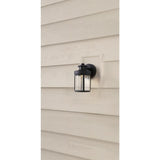 Black Motion Sensor Outdoor Integrated LED Wall Lantern Sconce