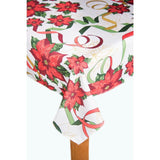 Christmas Ribbon 70 in. Multi Round 100% Polyester Tablecloth