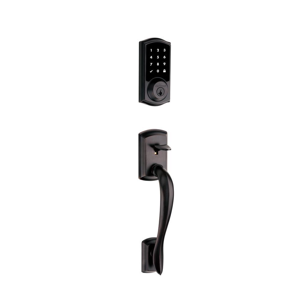 Premis Touchscreen Smart Lock Single Cylinder Venetian Bronze Electronic with Avalon Handleset and Tustin Lever - Super Arbor
