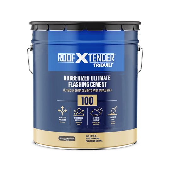TRI-BUILT ROOF X TENDER 100 Rubberized Ultimate Flashing Cement – 5 Gallon Pail