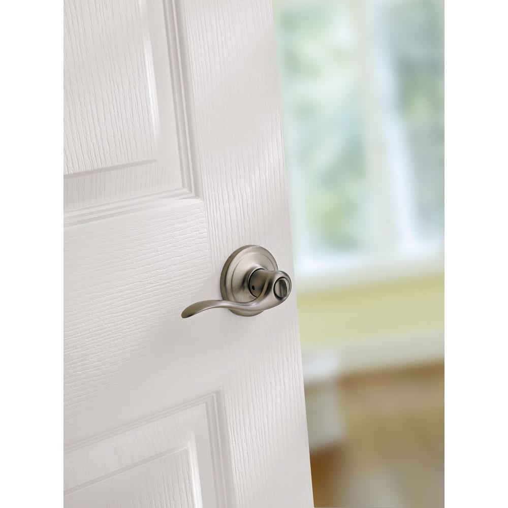 Tustin Satin Nickel Privacy Bed/Bath Door Lever Featuring Microban Antimicrobial Technology - Super Arbor
