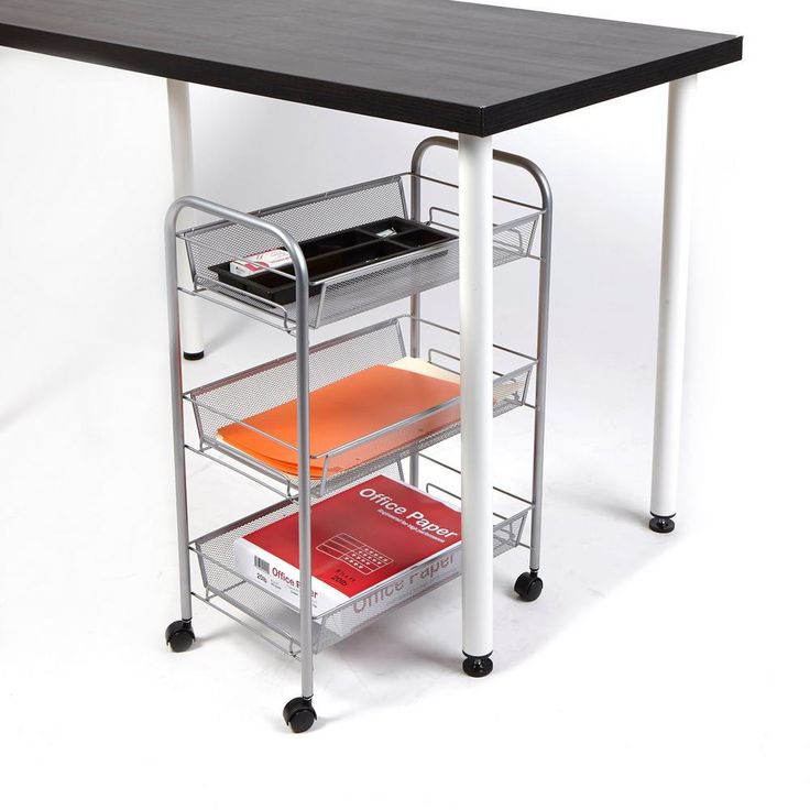 Roll 3-Shelf Rolling Silver Metal Mesh Coffee Cart