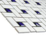 Merola Tile Spiral Blue and White 12-1/2 in. x 12-1/2 in. x 6 mm Porcelain Mosaic Tile (11.07 sq. ft. / case)