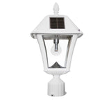 Baytown II Bulb 1-Light White LED Outdoor Solar Post/Wall Light with GS Light Bulb, Warm-White