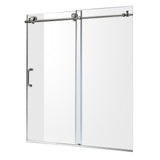 Raymore 60 in. x 62 in. Frameless Sliding Bathtub Door in Polished Chrome - Super Arbor