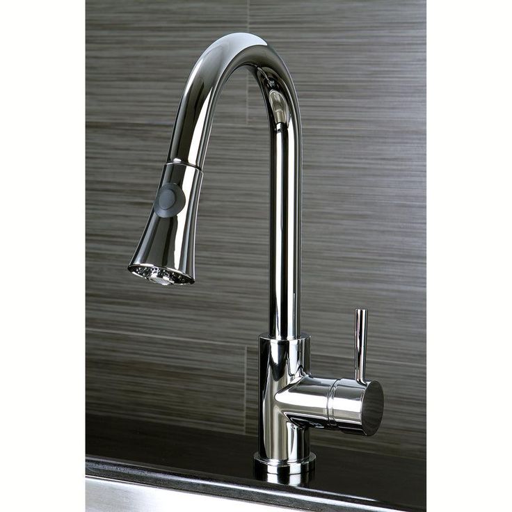 Kingston Brass Concord Chrome 1-Handle Deck-Mount Pull-Down Handle Kitchen Faucet