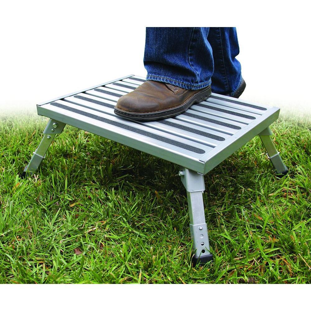 Camco Step Stool, Aluminum Platform Step, Adjustable Height - Super Arbor