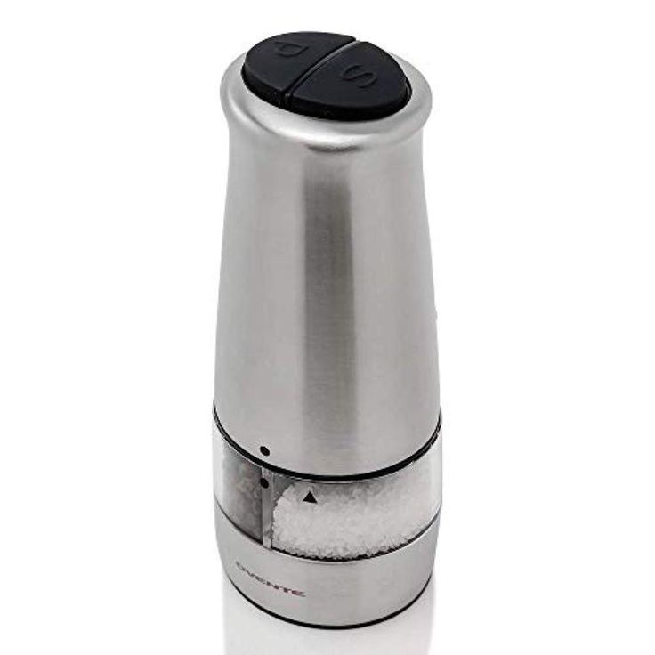 Stainless Steel Silver 2-in-1 Automatic Electric Salt and Pepper Grinder, Battery Operated, 6 AAA