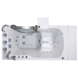 Petite 52 in. Acrylic Walk-In Whirlpool and Air Bath Bathtub in White, Thermostatic Faucet Set, RHS 2 in. Dual Drain - Super Arbor