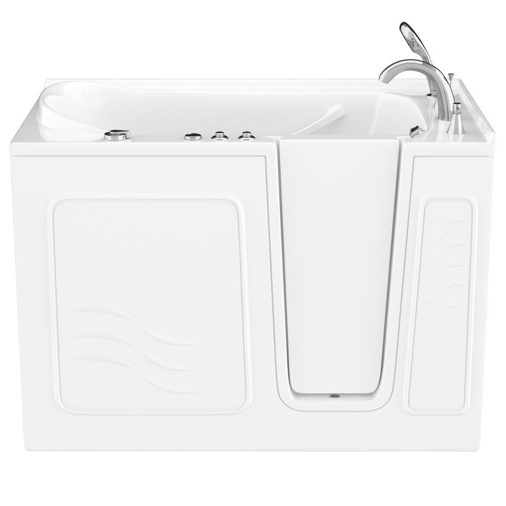 HD Series 53 in. Right Drain Quick Fill Walk-In Whirlpool Bath Tub with Powered Fast Drain in White - Super Arbor