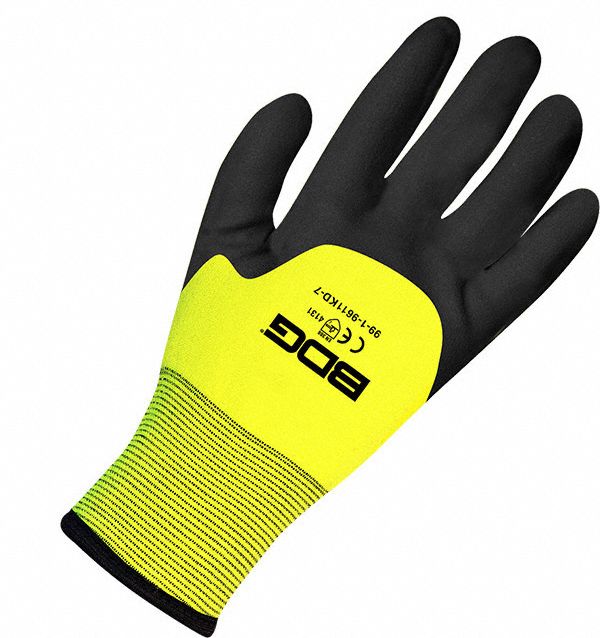 BDG X-Site Sandy Foam Nitrile Coated Gloves - Full Finger, Nylon Knit, Size M