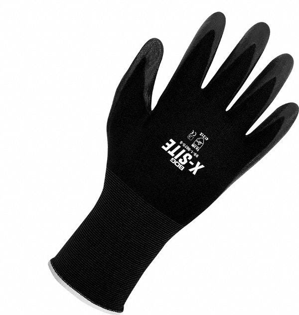 BDG Smooth Nitrile Palm Dipped Knit Gloves, XS (6), Black