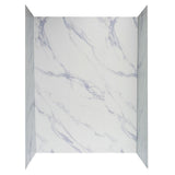 Lagoon 60 in. x 76 in. Left Drain Alcove Shower Kit in Carrara White and Silver Hardware - Super Arbor