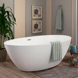 Jolie 69 in. Acrylic Flatbottom Non-Whirlpool Soaking Bathtub in White - Super Arbor