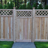 3 ft. x 6 ft. Western Red Cedar Flat Top Diagonal Lattice Fence Gate - Super Arbor