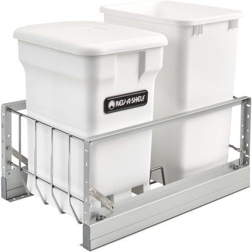 Rev-A-Shelf 35-Quart Plastic Soft Close Pull Out Trash Can