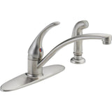 Foundations Single-Handle Standard Kitchen Faucet with Side Sprayer in Chrome - Super Arbor