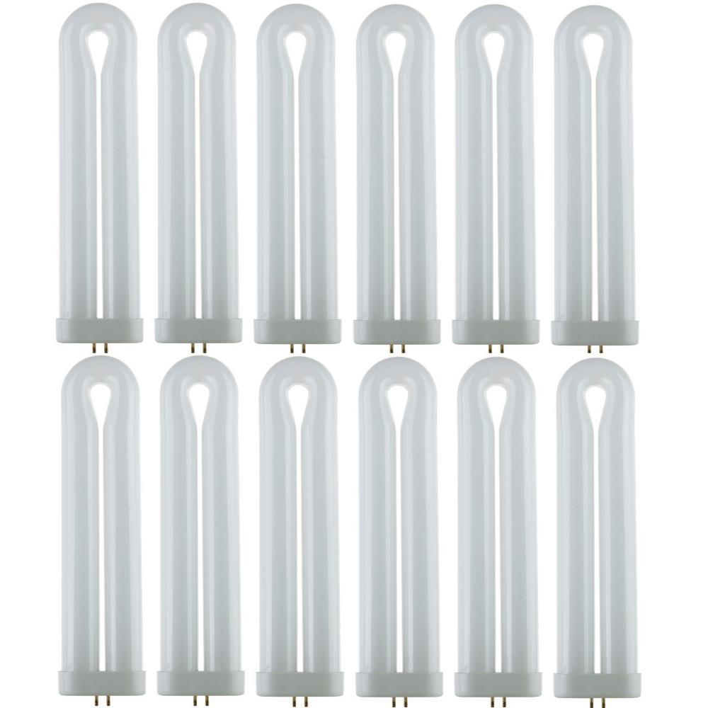 9 in. 25-Watt T8 U-Bent Ful 4-Pin GX10Q Base Fluorescent CFL Light Bulb Black Light (12-Pack) - Super Arbor