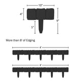 Pure Garden 0.75 in. x 10 in. x 9 in. Black Plastic Garden Edging Stone-Look Border (10-Piece) - Super Arbor