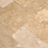 Mediterranean Pattern Walnut Tumbled Travertine Paver Kits (30-Kits/480 sq. ft./Pallet) - Super Arbor