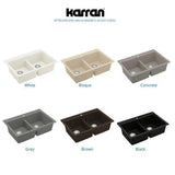 White Quartz 33 in. 50/50  Double Bowl Composite Drop-in Kitchen Sink - Super Arbor