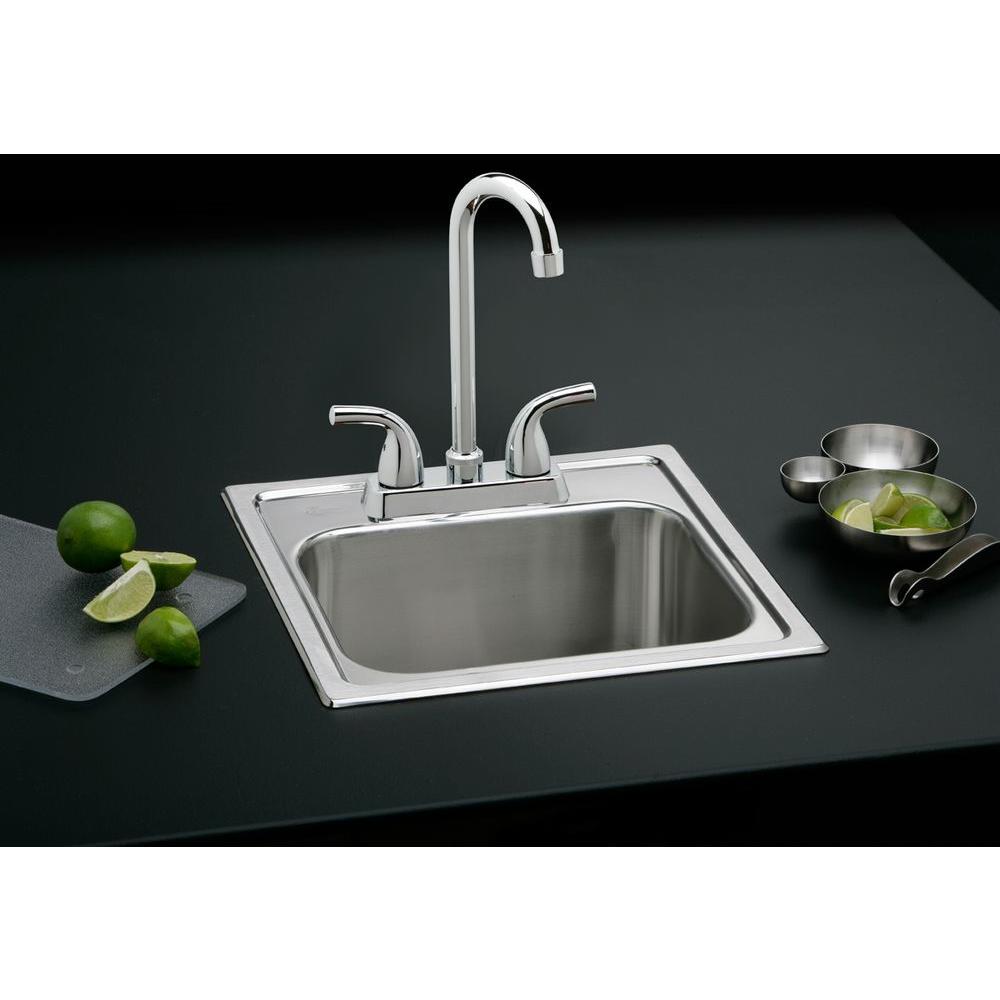 All-in-One Drop-in Stainless Steel 15 in. 2-Hole Single Bowl Bar Sink - Super Arbor