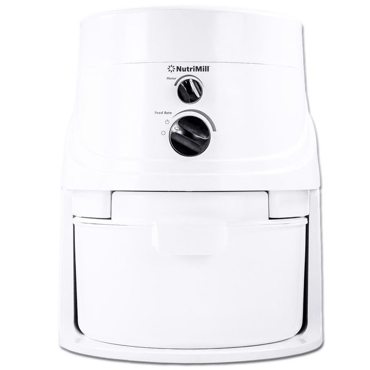 Classic 20-Cup 11-Speed White Grain Mill with Removable Filter