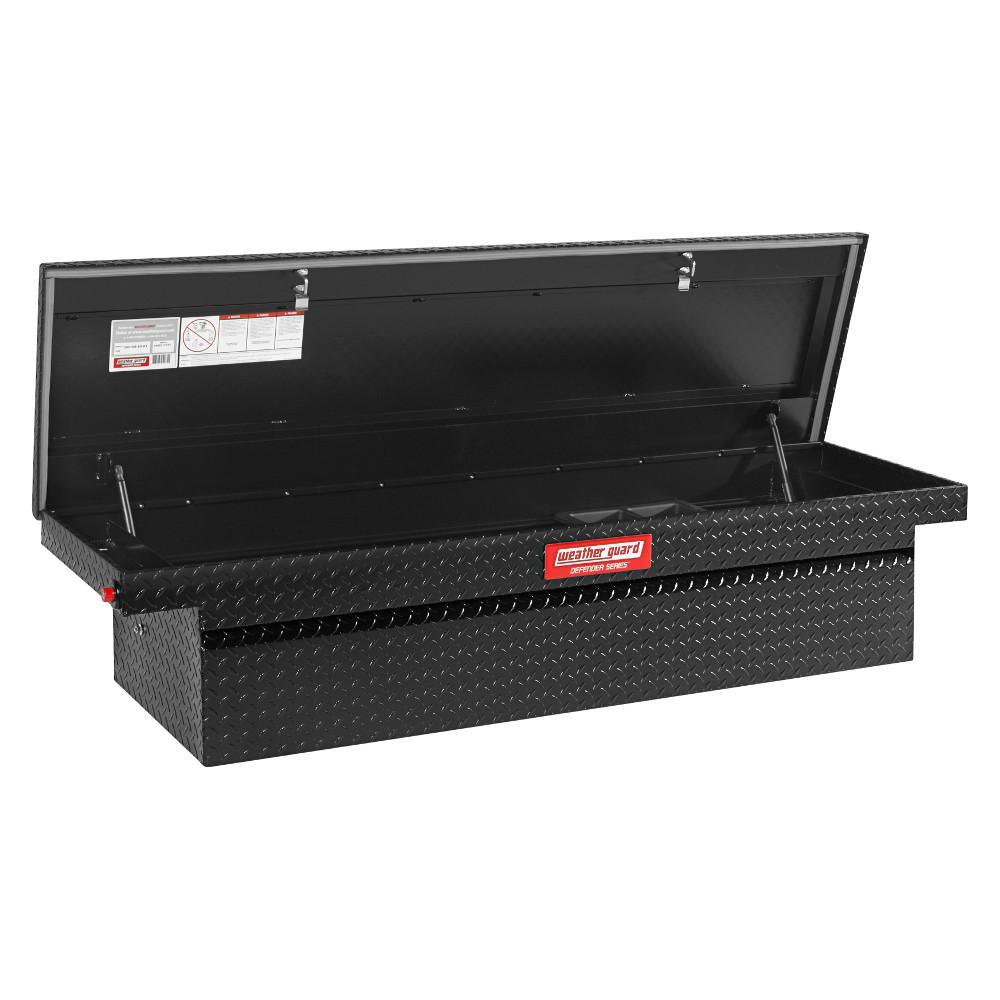 Weather Guard 71.38 in. Matte Black Aluminum Full Size Crossbed Truck Tool Box - Super Arbor