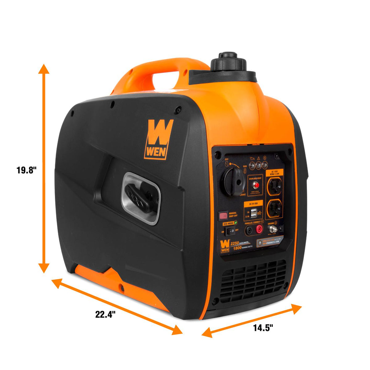 WEN Super Quiet 2250-Watt Gas-Powered Portable Inverter Generator with Fuel Shut-Off
