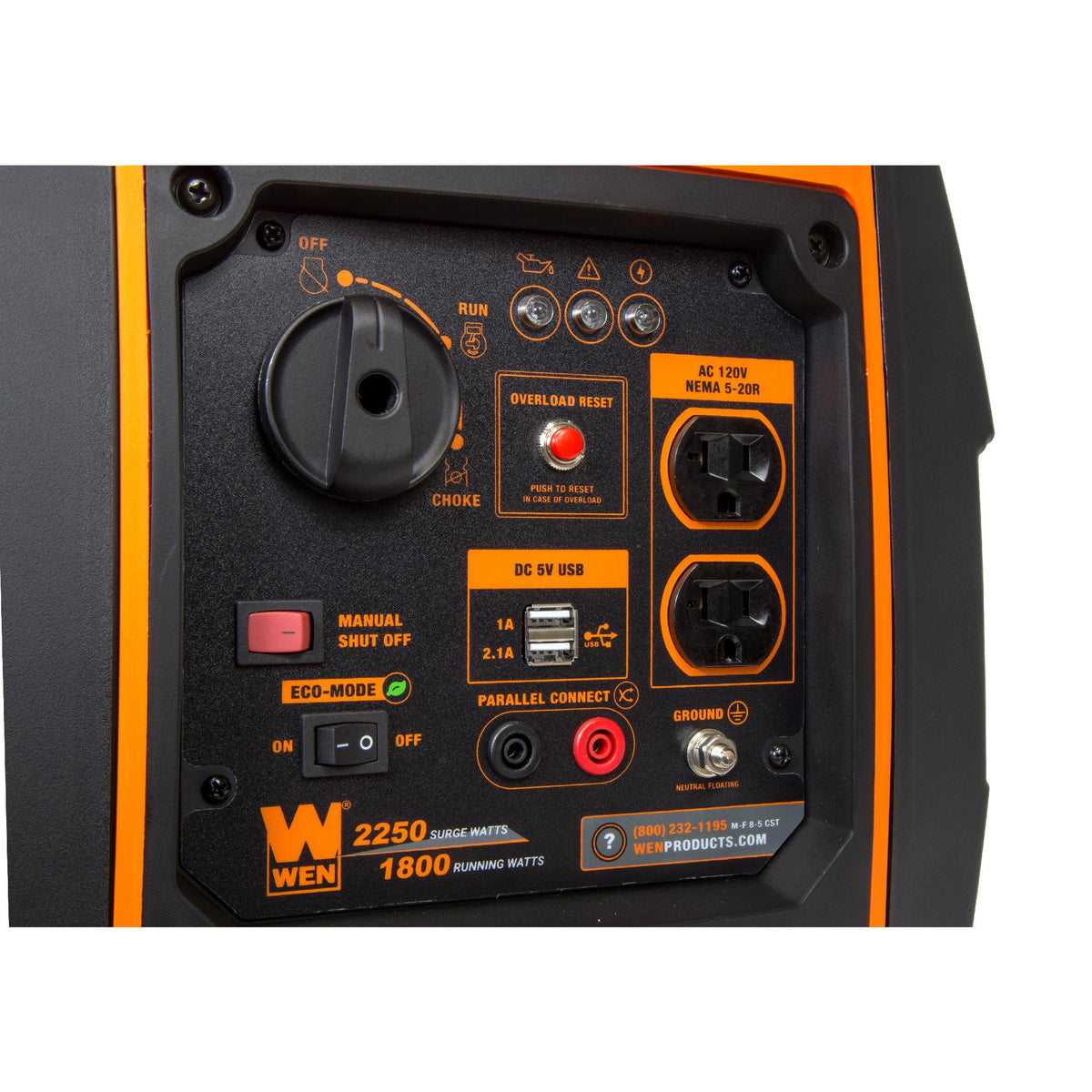 WEN Super Quiet 2250-Watt Gas-Powered Portable Inverter Generator with Fuel Shut-Off