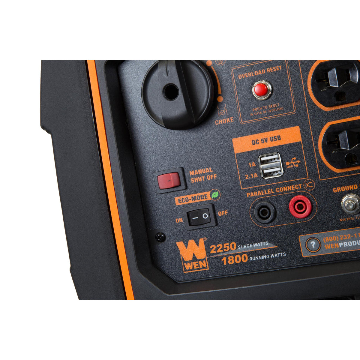 WEN Super Quiet 2250-Watt Gas-Powered Portable Inverter Generator with Fuel Shut-Off