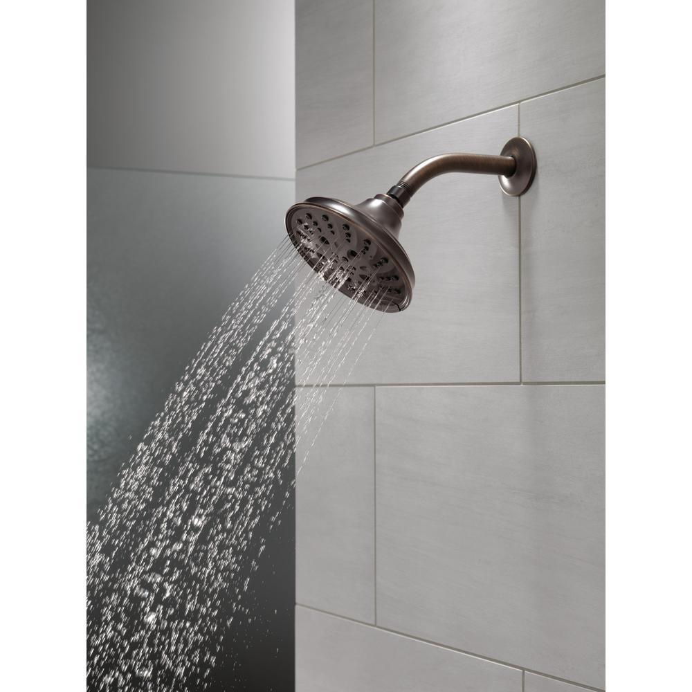 Pivotal 5-Spray 6 in. Single Wall Mount Fixed Rain H2Okinetic Shower Head in Venetian Bronze - Super Arbor