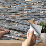 CUH Self-Adhesive Vinyl Flooring Tiles Waterproof Peel and Stick Tiles Wall Stickers for Home Decor,Gray Wood Grain