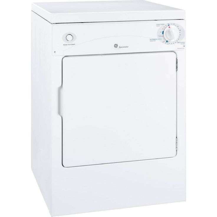 GE 3.6-cu ft Stackable Portable Electric Dryer (White on White)