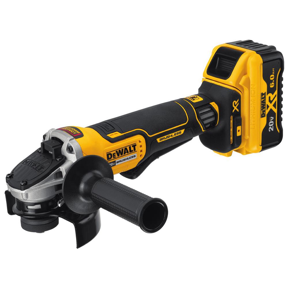 20-Volt MAX Lithium Ion Cordless 4-1/2 in. (115 mm) Brushless Paddle Switch Small Angle Grinder Kit with Kickback Brake - Super Arbor