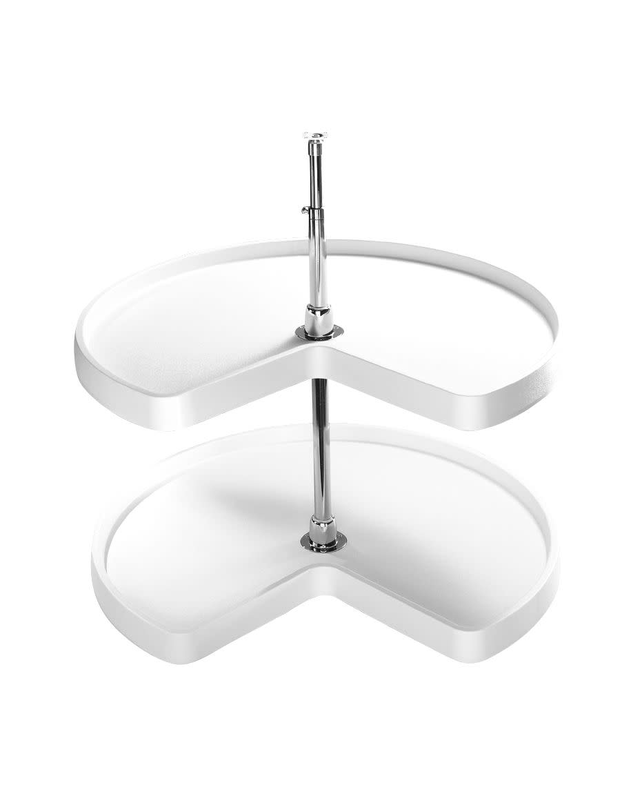Rev-A-Shelf 32 in Almond Polymer Kidney Lazy Susan Set