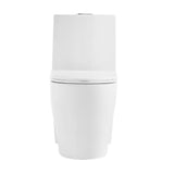 St. Tropez 1-Piece 0.8/1.28 GPF Dual Flush Elongated Toilet in White - Super Arbor