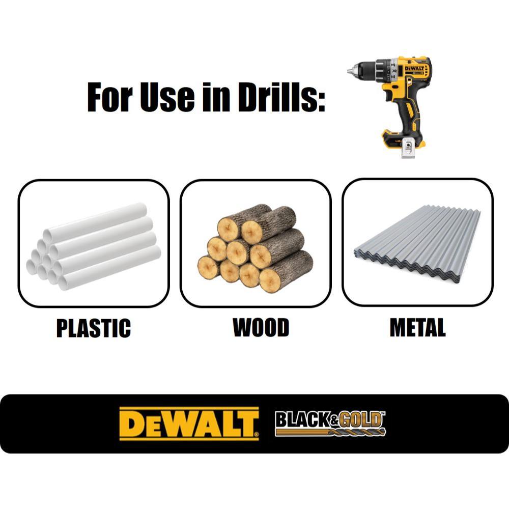 1/2 in. x 12 in. Black and Gold Drill Bit - Super Arbor