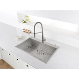 Drop-In Stainless Steel 33 in. Topmount Tight Radius 16-Gauge Kitchen Sink Single Bowl