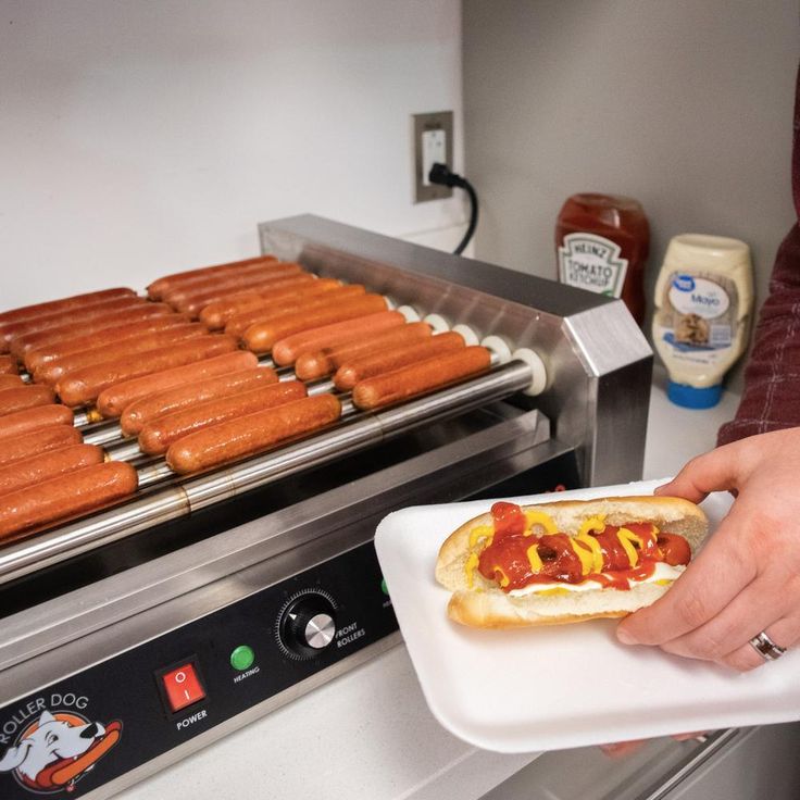 306 sq. in. Stainless Steel Hot Dog Roller Grill