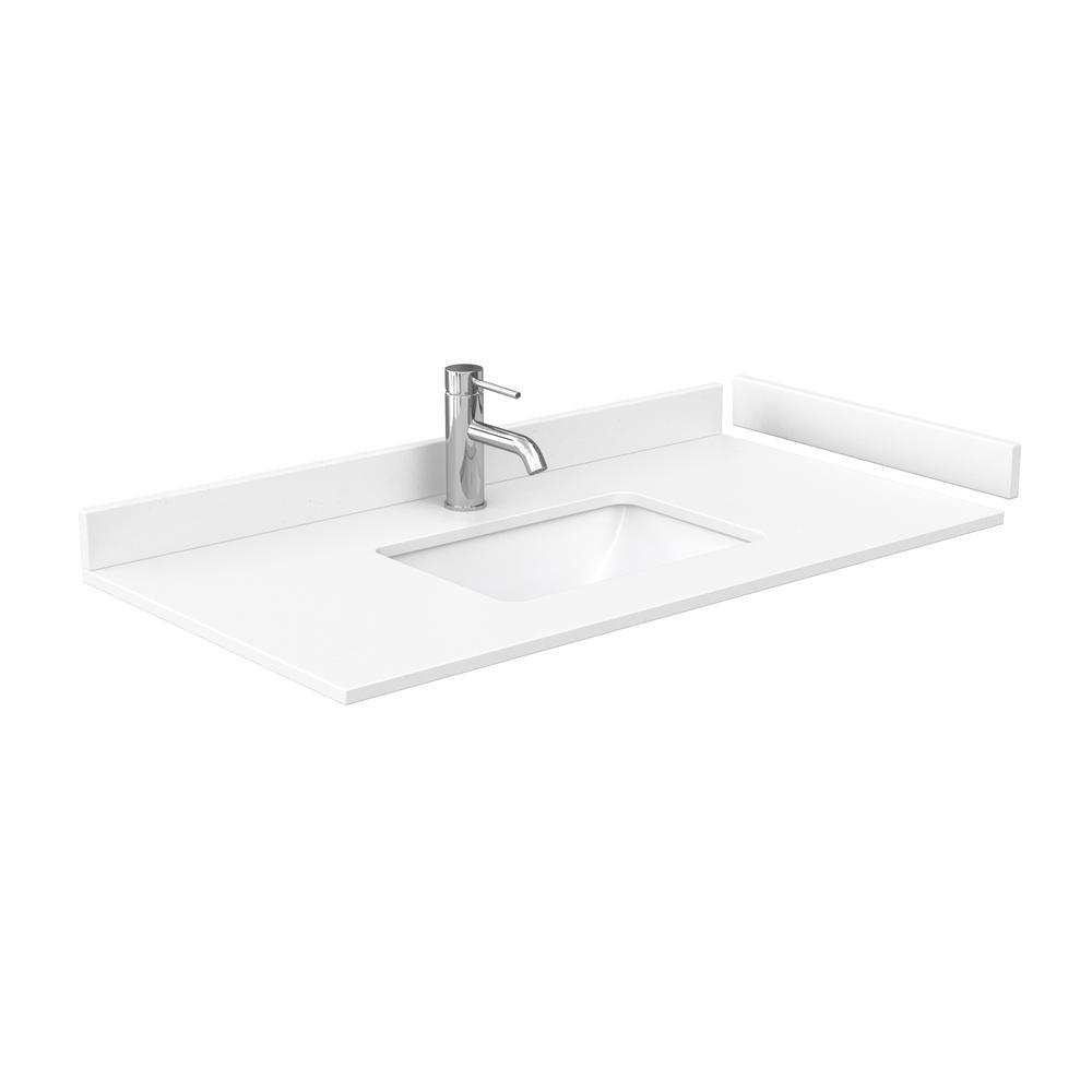 Beckett 42 in. W x 22 in. D Single Vanity in White with Cultured Marble Vanity Top in White with White Basin - Super Arbor